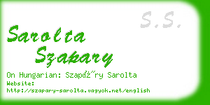 sarolta szapary business card